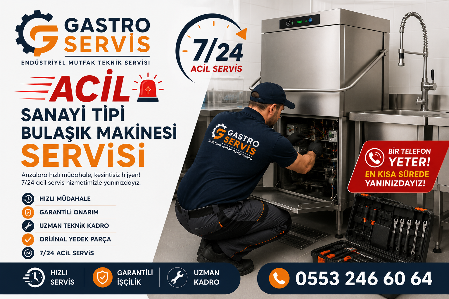 Acil Sanayi Tipi Bulaşık Makinesi Servisi – 0553 246 60 64