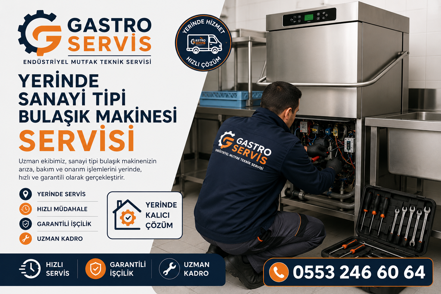 Yerinde Sanayi Tipi Bulaşık Makinesi Servisi – 0553 246 60 64