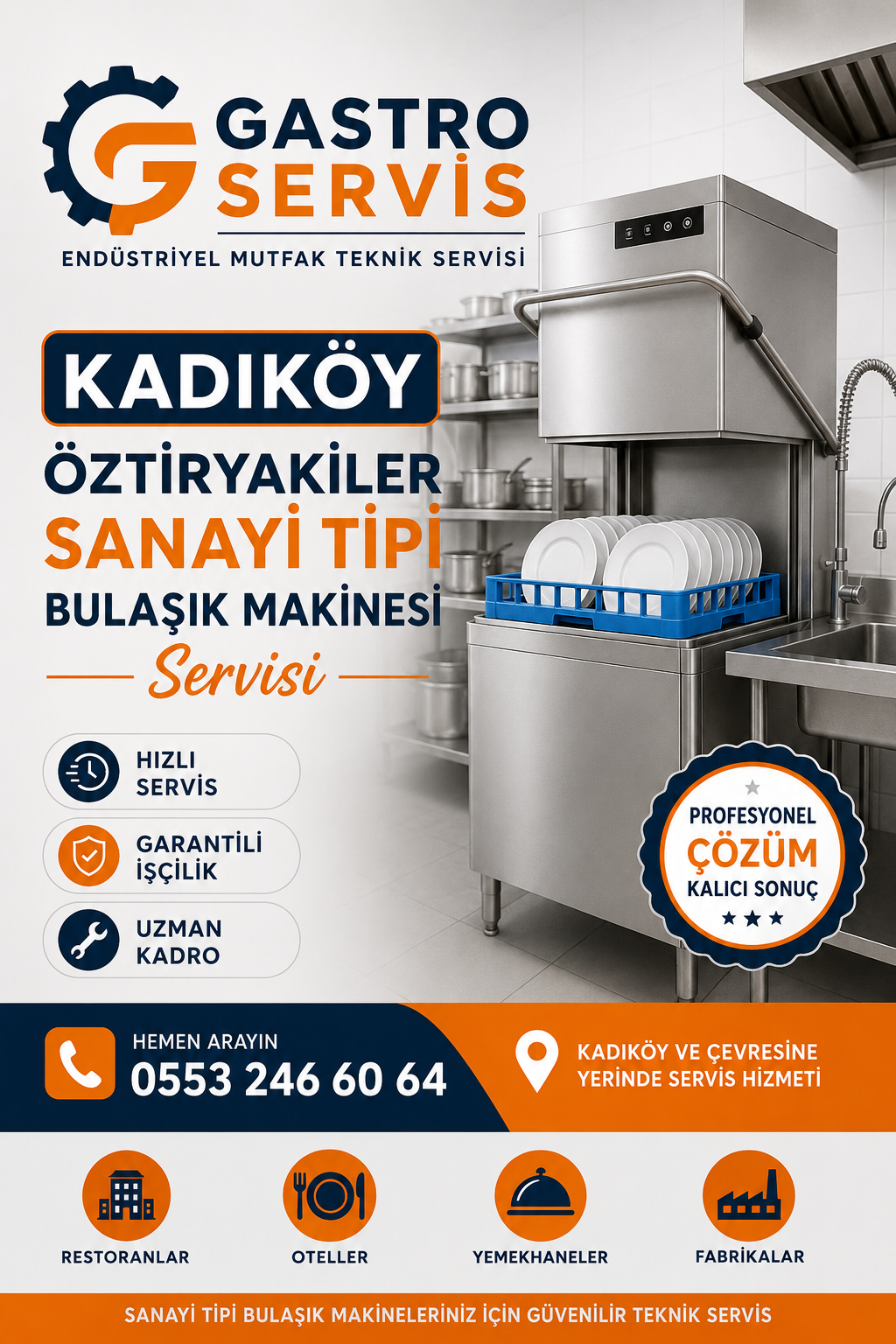 Kadıköy Öztiryakiler Sanayi Tipi Bulaşık Makinesi Servisi | 0553 246 60 64