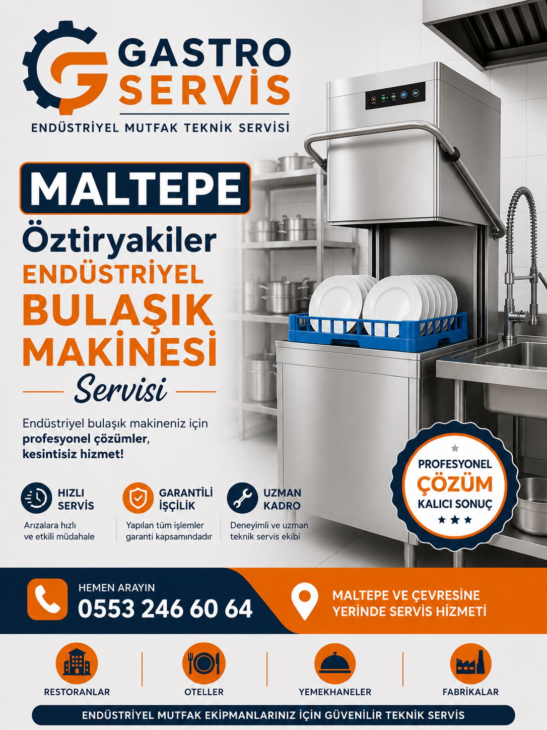Maltepe Öztiryakiler Endüstriyel Bulaşık Makinesi Servisi | 0553 246 60 64