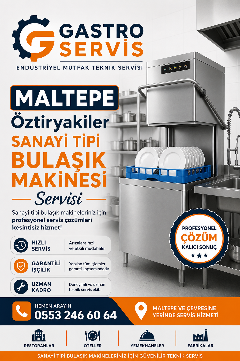 Maltepe Öztiryakiler Sanayi Tipi Bulaşık Makinesi Servisi | 0553 246 60 64