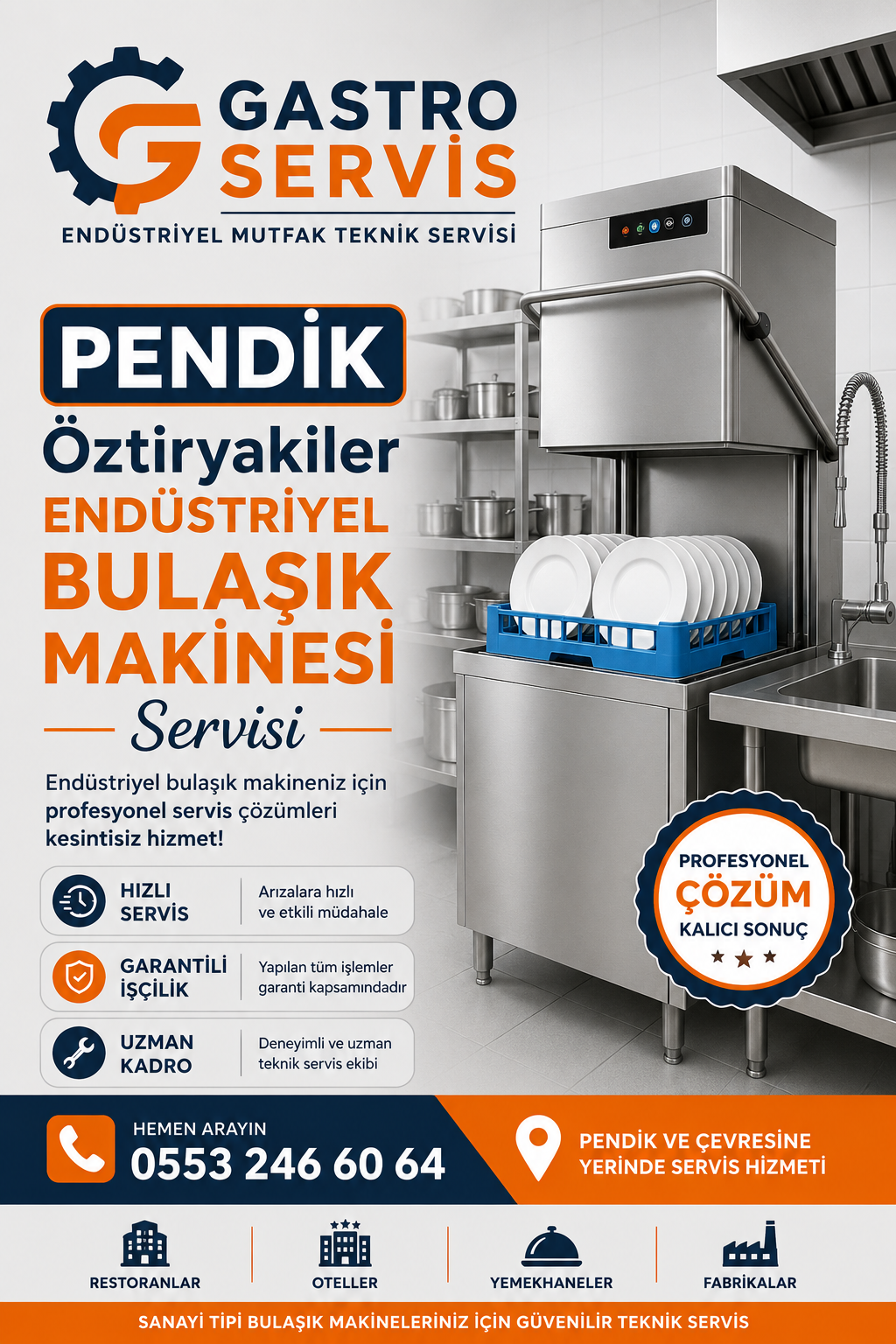 Pendik Öztiryakiler Endüstriyel Bulaşık Makinesi Servisi | 0553 246 60 64
