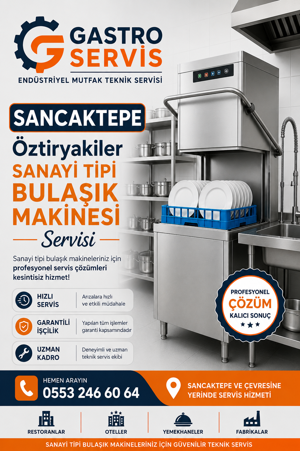 Sancaktepe Öztiryakiler Sanayi Tipi Bulaşık Makinesi Servisi | 0553 246 60 64