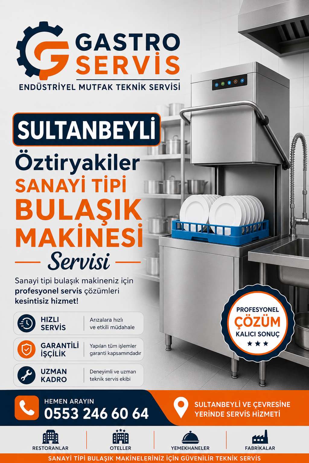 Sultanbeyli Öztiryakiler Sanayi Tipi Bulaşık Makinesi Servisi | 0553 246 60 64