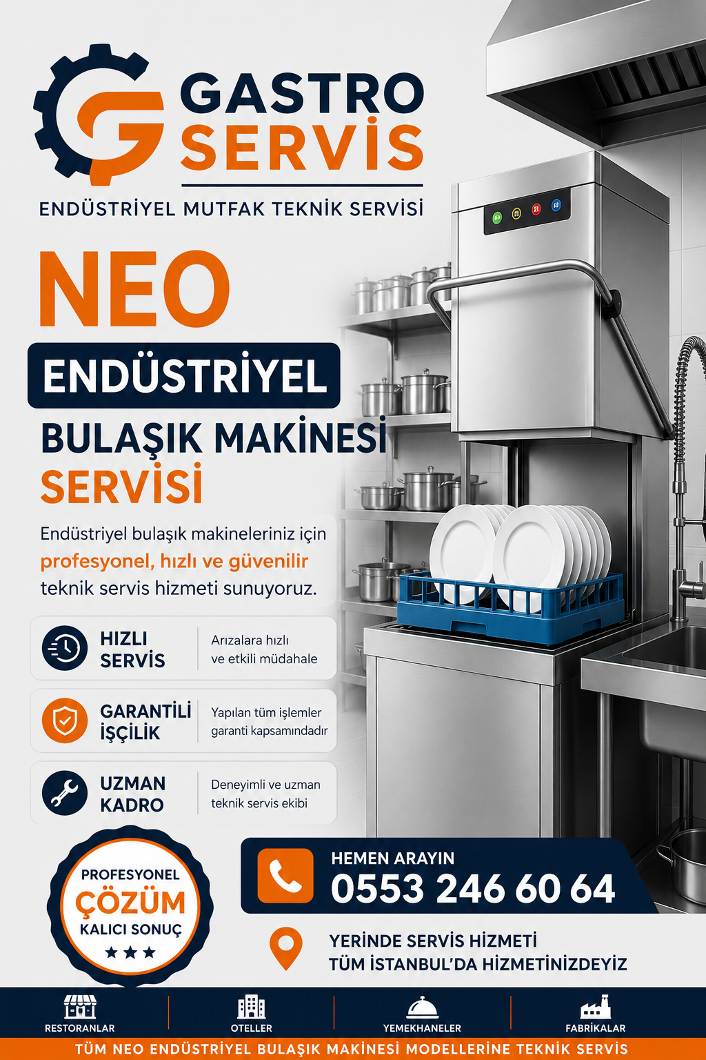 Neo Endüstriyel Bulaşık Makinesi Servisi - 0553 246 60 64