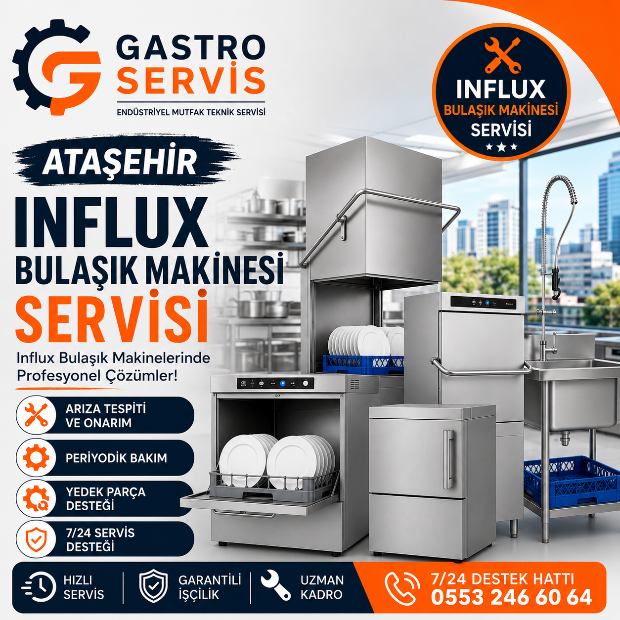 Ataşehir İnflux Bulaşık Makinesi Servisi - 0553 246 60 64