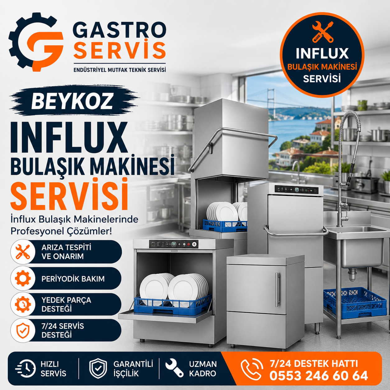 Beykoz İnflux Bulaşık Makinesi Servisi - 0553 246 60 64