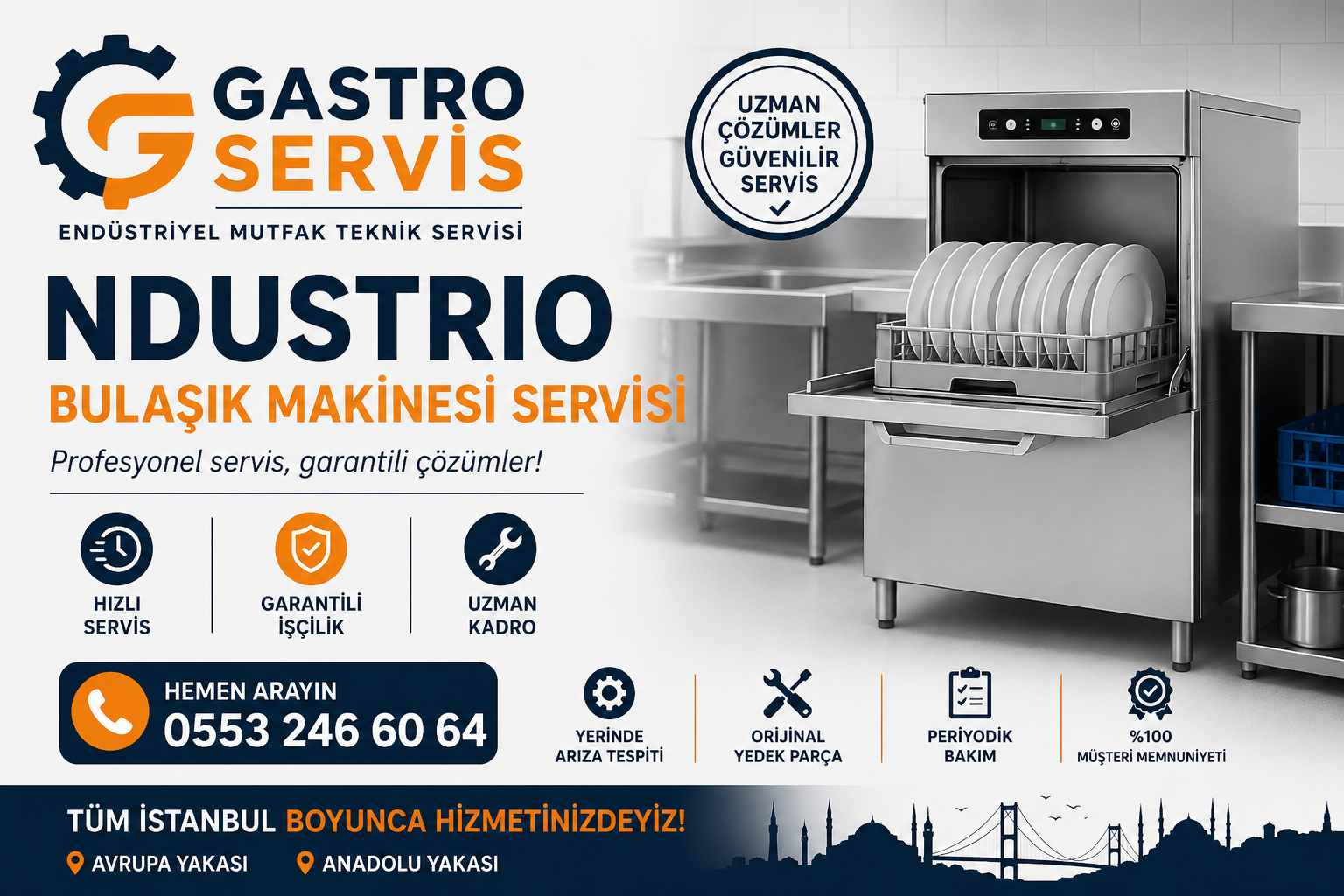 Ndustrio Bulaşık Makinesi Servisi - 0553 246 60 64